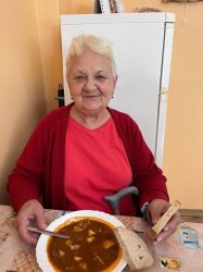 Posedenie pri guľáši v domčeku